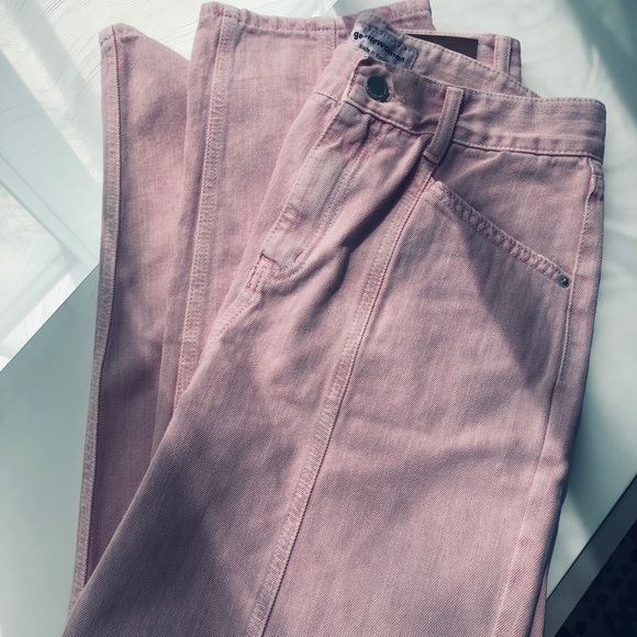 Korean Design Pink Denim Pants - Picture 9 of 16
